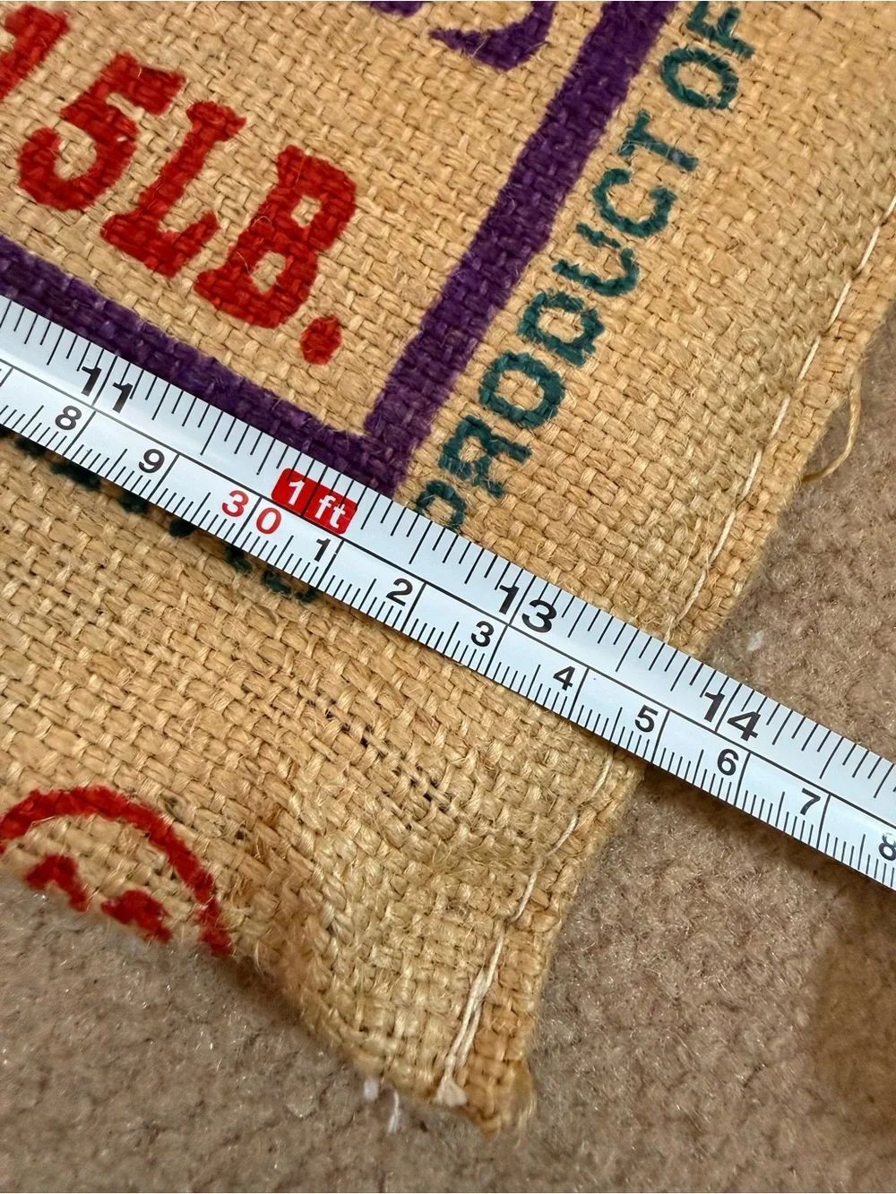 Vintage royal rice bag jute burlap zip top up cycled reusable bag